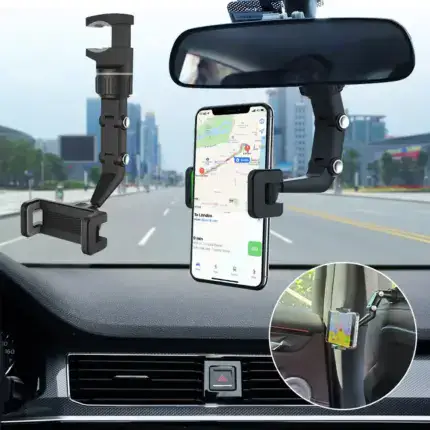 Flexible Rearview Mirror Smartphone Holder