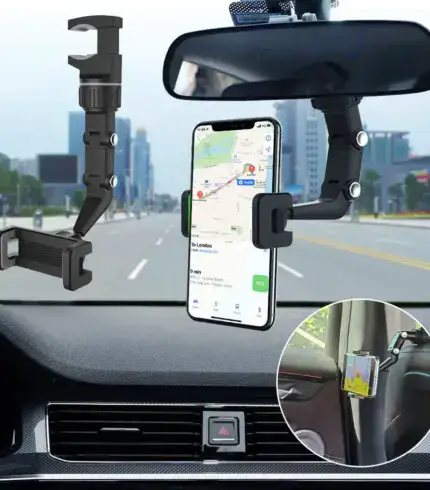 Flexible Rearview Mirror Smartphone Holder